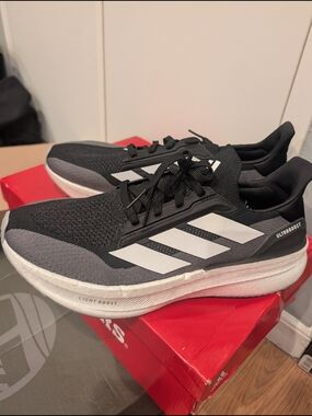 adidas Ultraboost Men's Black White Gray Athletic Running Shoes